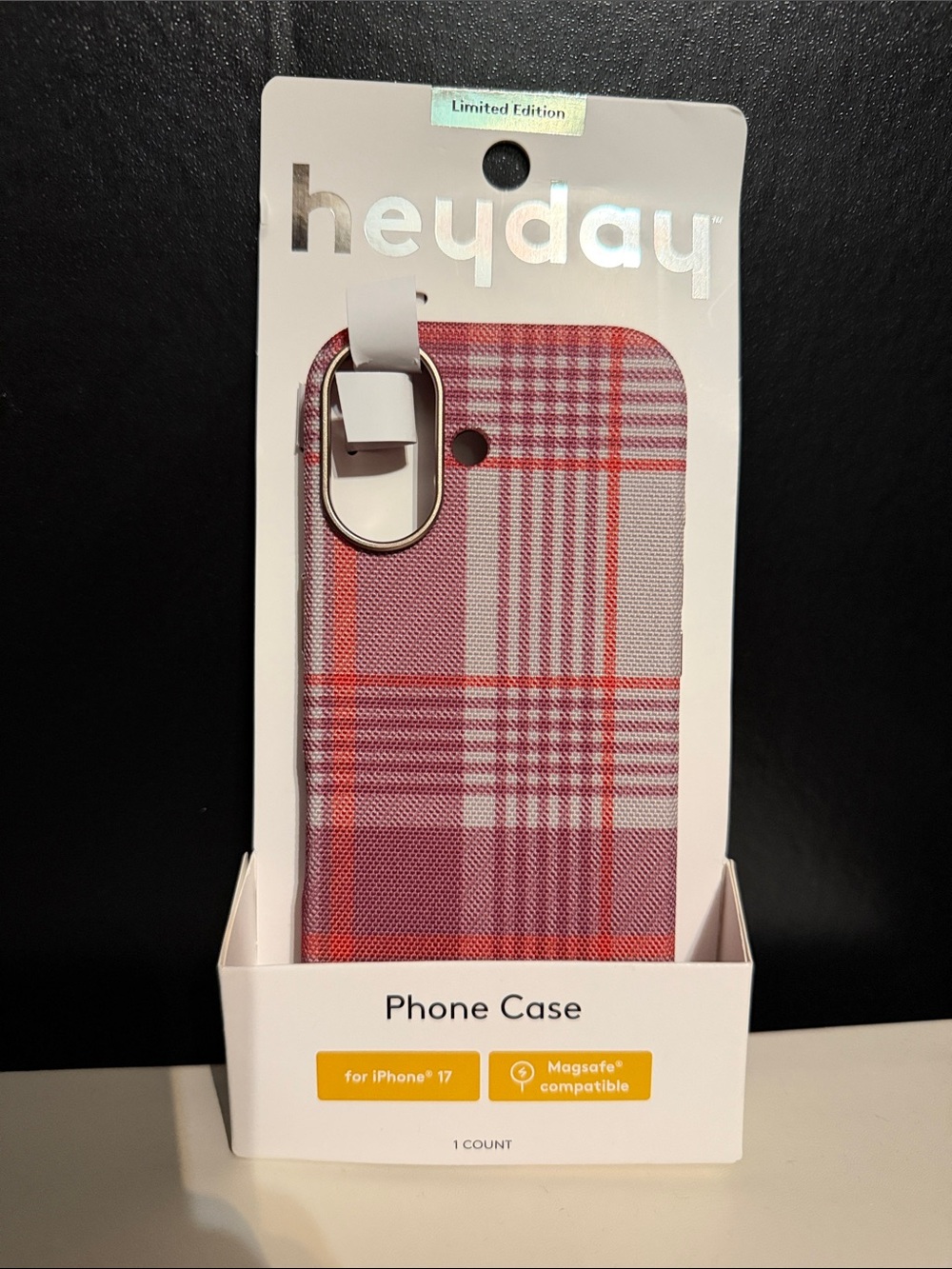 NWT Limited Edition heyday iPhone 17 Plaid Case MagSafe Cranberry Fizz